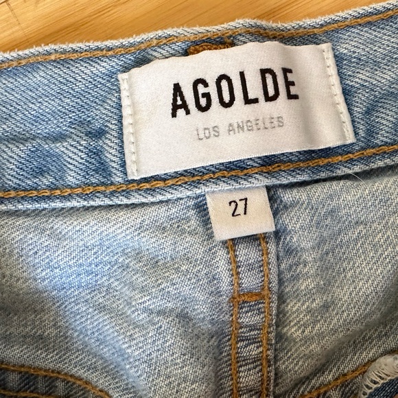 Agolde Riley High Rise Straight Crop Jean in Shatter size 27. - Picture 4 of 5